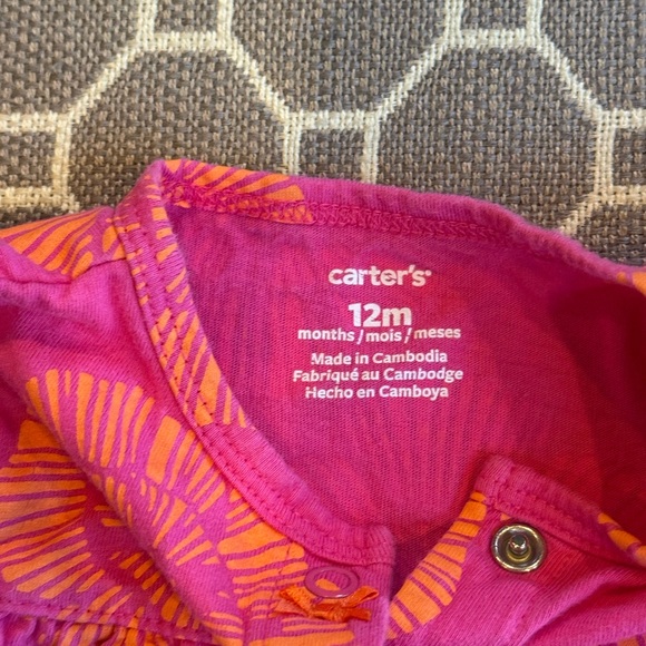 Carter's Pink and Gray Romper Bundle 12 months - Picture 2 of 7